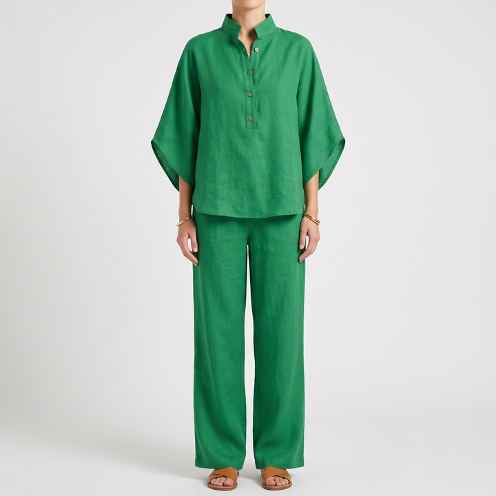 Women's Wide Sleeve Pant Set for Holidays with Wide-Leg Fit 3