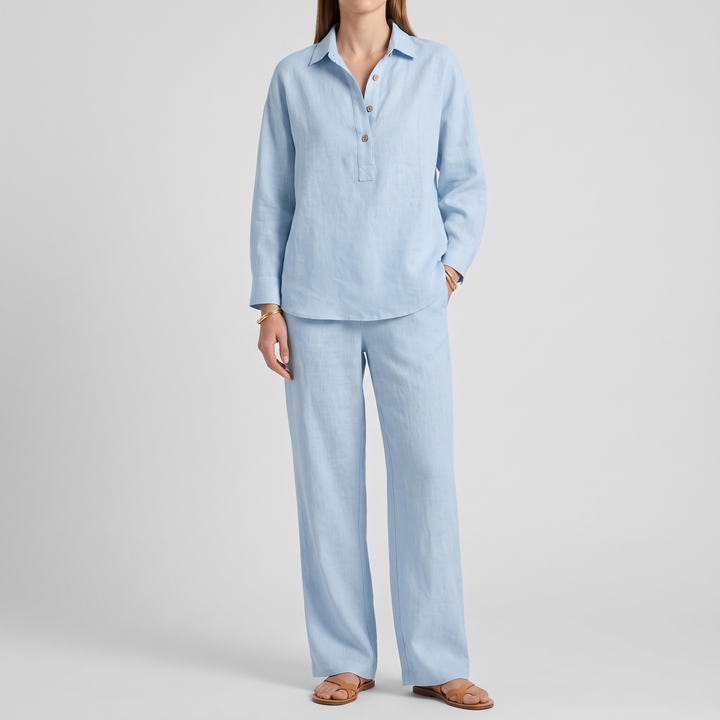 Women's Wide Sleeve Pant Set for Holidays with Wide-Leg Fit 4