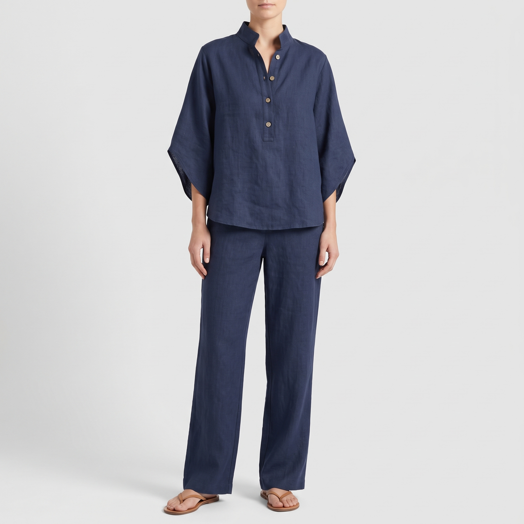 Women's Wide Sleeve Pant Set for Holidays with Wide-Leg Fit 5