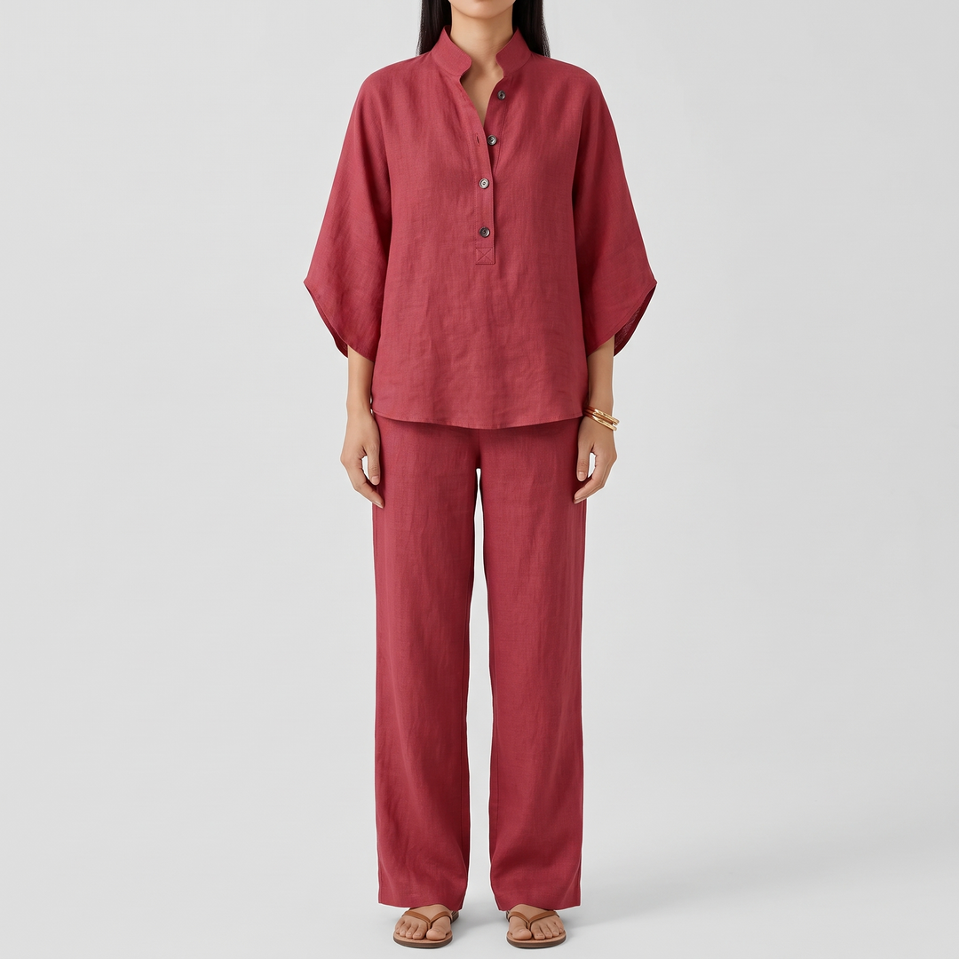 Women's Wide Sleeve Pant Set for Holidays with Wide-Leg Fit 6
