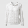 Women's Cozy Zip Sweater for Layering with Half Open Collar
