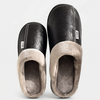 Men's Cushioned Leather Slides for Home with Arch Support